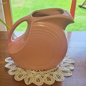 Fiesta Pink Ceramic Pitcher(3-15)(j)